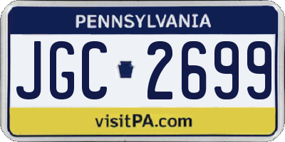 PA license plate JGC2699