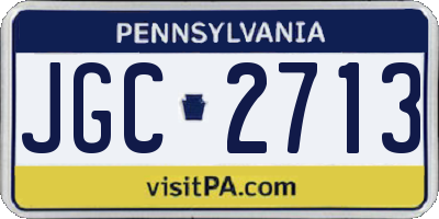 PA license plate JGC2713