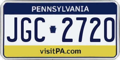 PA license plate JGC2720