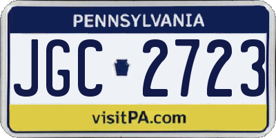 PA license plate JGC2723