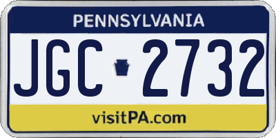 PA license plate JGC2732