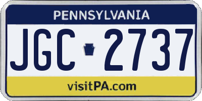 PA license plate JGC2737