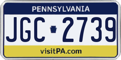 PA license plate JGC2739