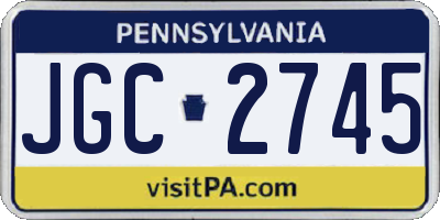 PA license plate JGC2745