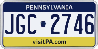 PA license plate JGC2746