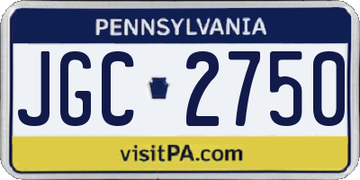 PA license plate JGC2750
