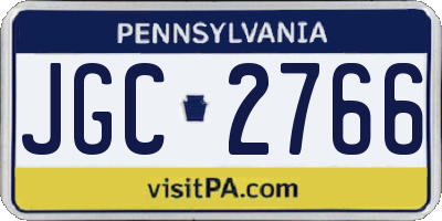 PA license plate JGC2766