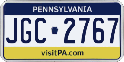 PA license plate JGC2767