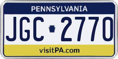 PA license plate JGC2770