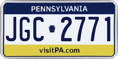 PA license plate JGC2771