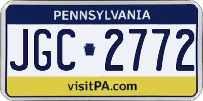 PA license plate JGC2772