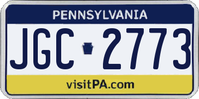 PA license plate JGC2773