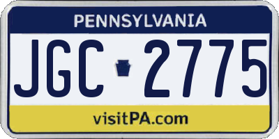 PA license plate JGC2775