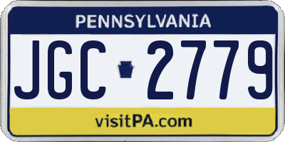 PA license plate JGC2779