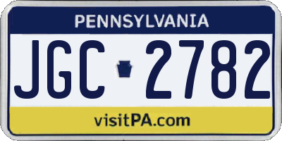 PA license plate JGC2782