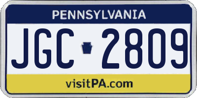 PA license plate JGC2809