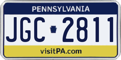 PA license plate JGC2811