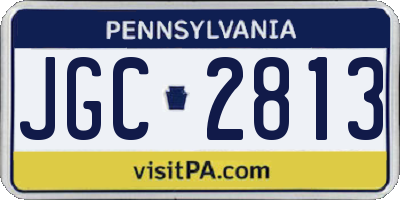 PA license plate JGC2813