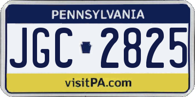 PA license plate JGC2825