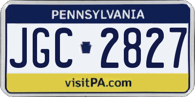 PA license plate JGC2827