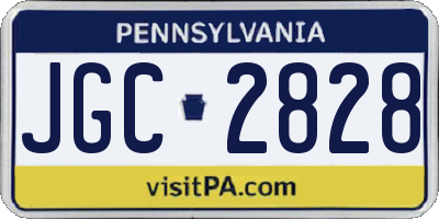 PA license plate JGC2828