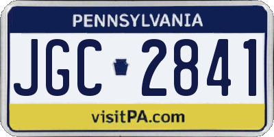 PA license plate JGC2841