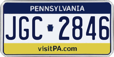 PA license plate JGC2846