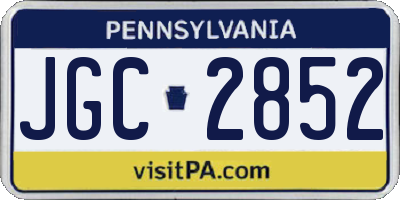 PA license plate JGC2852