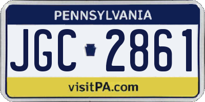 PA license plate JGC2861
