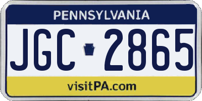 PA license plate JGC2865