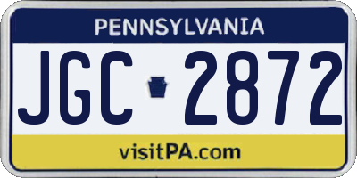PA license plate JGC2872