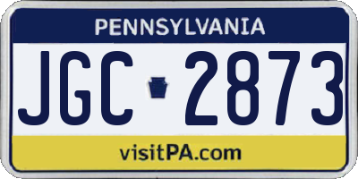PA license plate JGC2873