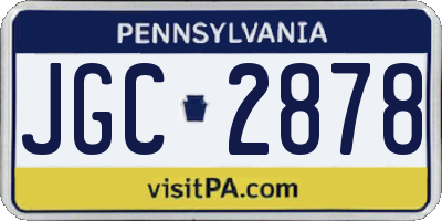 PA license plate JGC2878