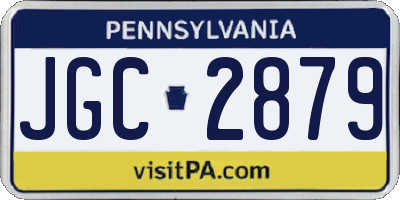PA license plate JGC2879
