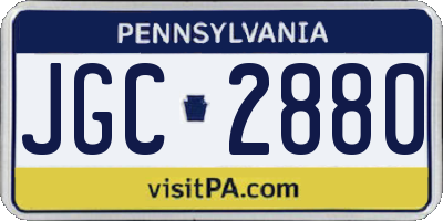 PA license plate JGC2880