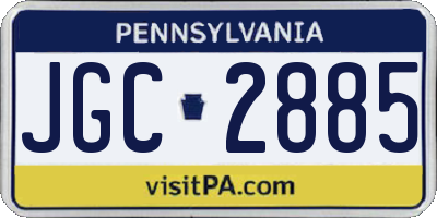 PA license plate JGC2885