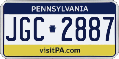 PA license plate JGC2887