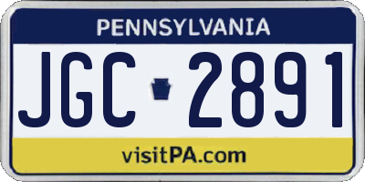 PA license plate JGC2891