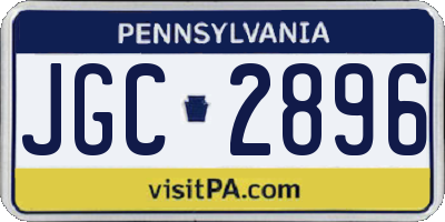 PA license plate JGC2896