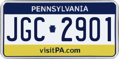 PA license plate JGC2901