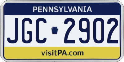 PA license plate JGC2902