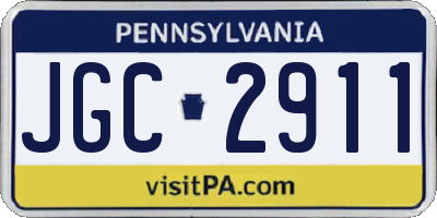 PA license plate JGC2911