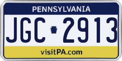 PA license plate JGC2913