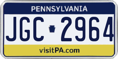 PA license plate JGC2964