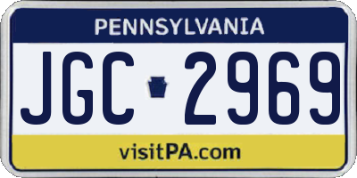 PA license plate JGC2969