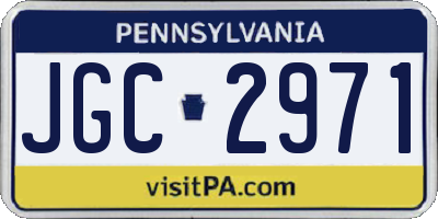 PA license plate JGC2971