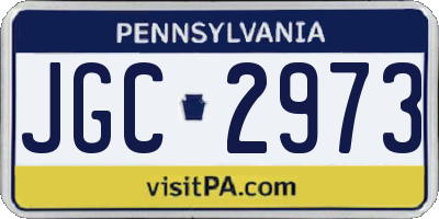 PA license plate JGC2973