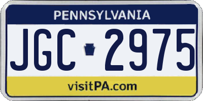 PA license plate JGC2975