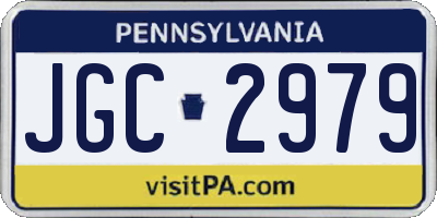 PA license plate JGC2979