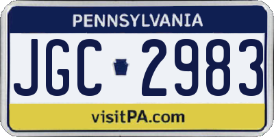 PA license plate JGC2983